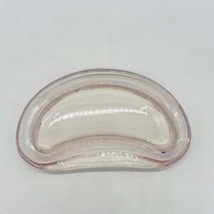 Vtg. Fostoria Coral Sand Pink Opalescent Kidney Shaped Condiment Dish